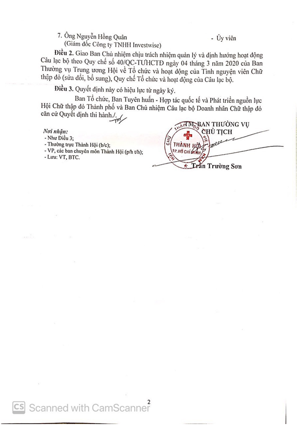 Câu lạc bộ “Doanh nhân Chữ thập đỏ’’ Thành phố Hồ Chí Minh