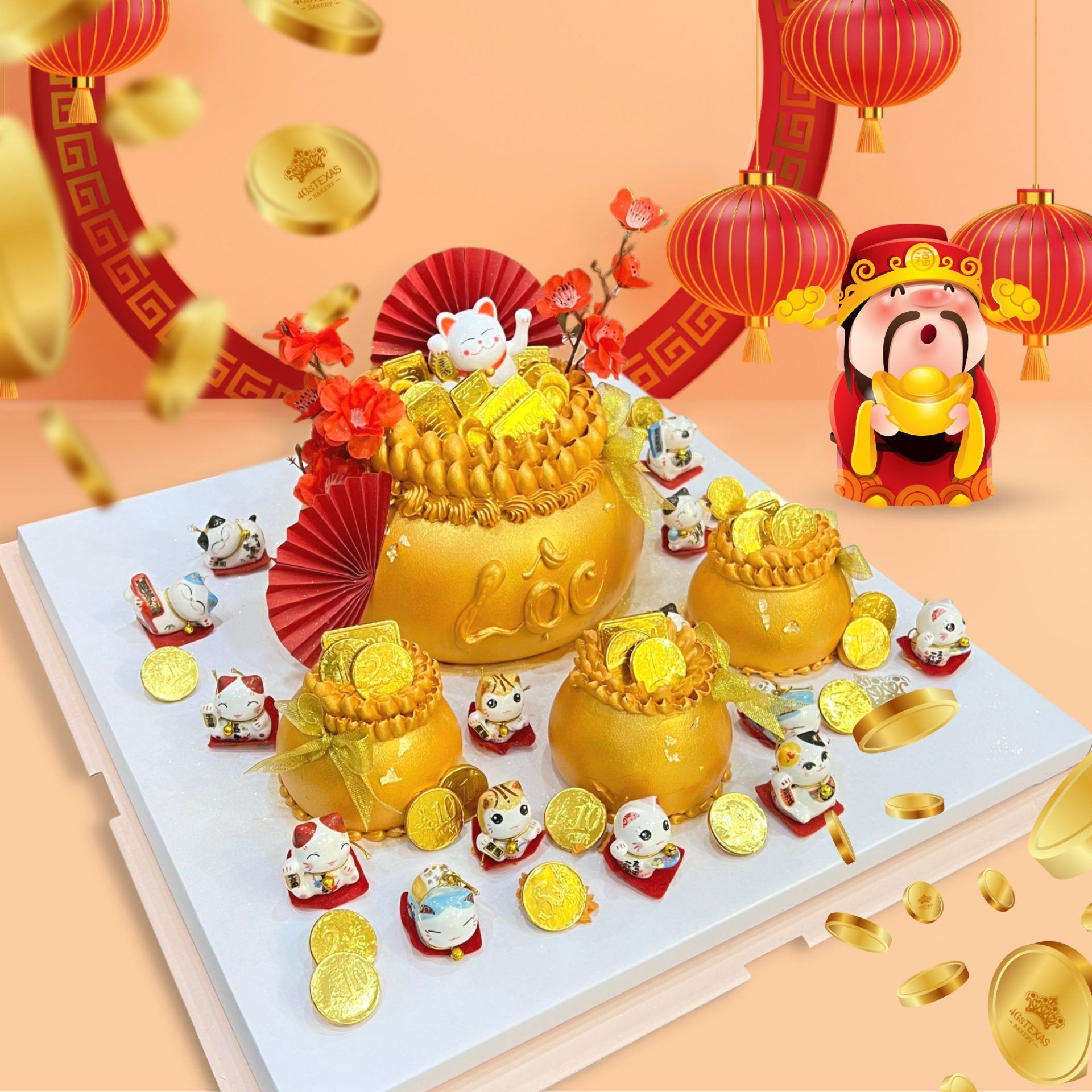 Bánh hình túi tiền, thỏi vàng ngày vía Thần Tài dễ mua, đủ mức giá