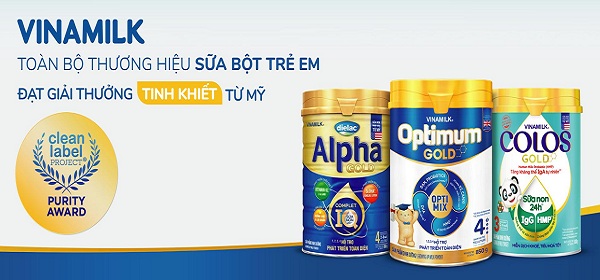 Toàn bộ thương hiệu sữa bột trẻ em của Vinamilk đạt giải thưởng Purity Award về an toàn, tinh khiết của Mỹ Toàn bộ thương hiệu sữa bột trẻ em của Vinamilk đạt giải thưởng Purity Award về an toàn, tinh khiết của Mỹ