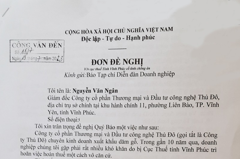 Vĩnh Phúc: Doanh nghiệp khốn khổ vì 7 năm vẫn chưa được hoàn thuế