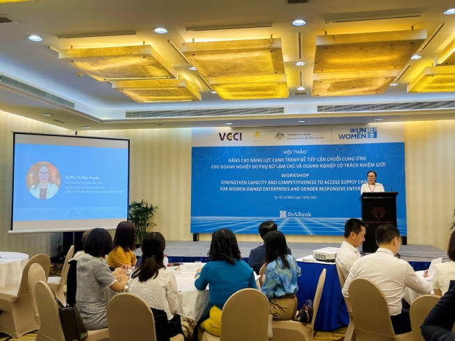 “Nâng cao năng lực cạnh tranh để tiếp cận chuỗi cung ứng cho doanh nghiệp do phụ nữ làm chủ và doanh nghiệp có trách nhiệm giới” “Nâng cao năng lực cạnh tranh để tiếp cận chuỗi cung ứng cho doanh nghiệp do phụ nữ làm chủ và doanh nghiệp có trách nhiệm giới”