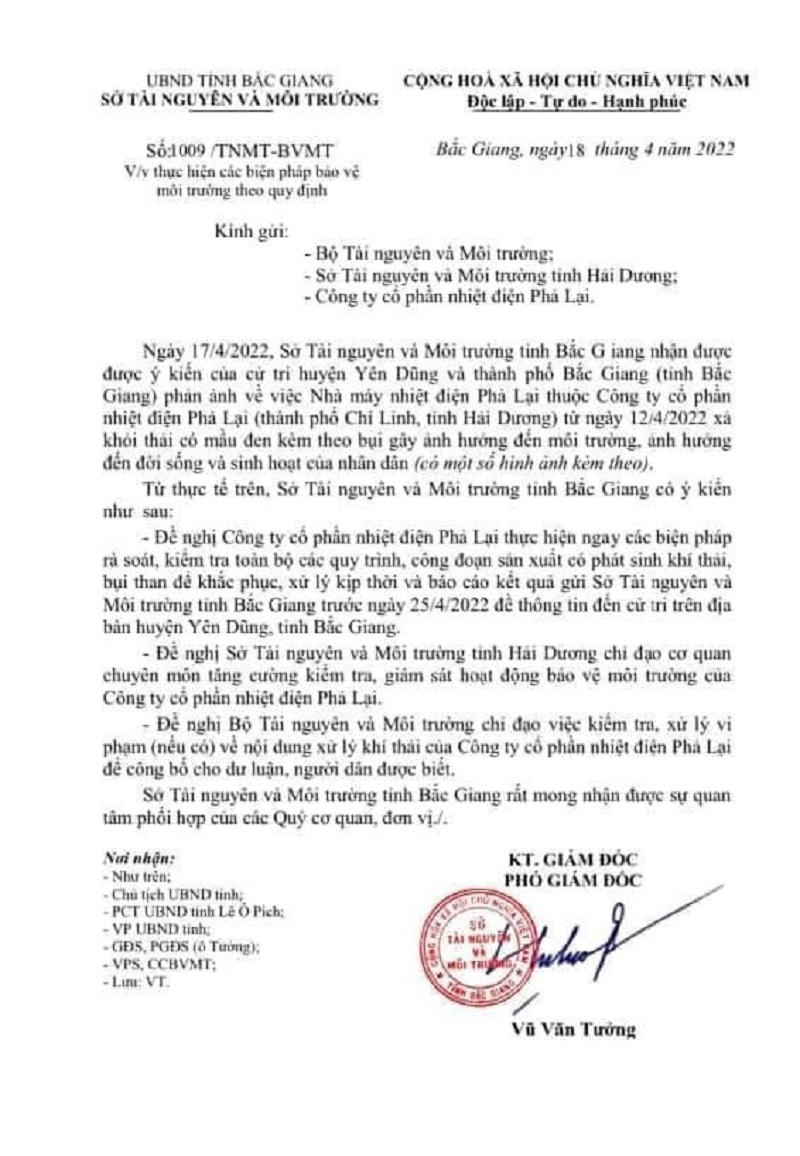 Hải Dương: Đề nghị xem xét việc áp dụng hình phạt bổ sung với Nhiệt điện Phả Lại Hải Dương: Đề nghị xem xét việc áp dụng hình phạt bổ sung với Nhiệt điện Phả Lại