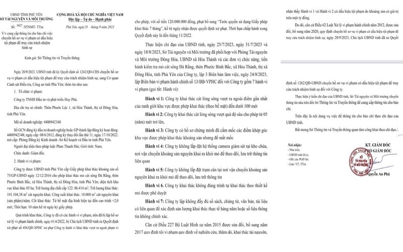 Vụ “chảy máu” khoáng sản tại Phú Yên – Bài 10: Đề nghị xử lý 7 hành vi