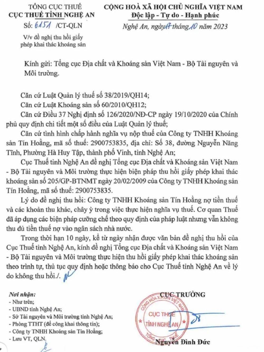 Nợ thuế, nhiều doanh nghiệp ở Nghệ An rơi vào tình trạng “báo động” Nợ thuế, nhiều doanh nghiệp ở Nghệ An rơi vào tình trạng “báo động”
