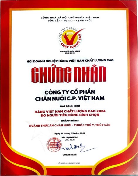 Công ty cổ phần chăn nuôi C.P. Việt Nam - đạt Công ty cổ phần chăn nuôi C.P. Việt Nam - đạt