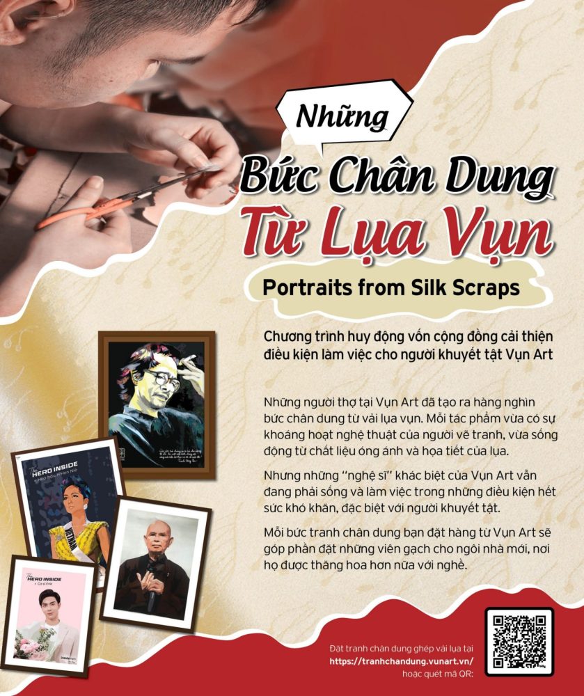Vụn Art khởi xướng dự án “Những bức chân dung từ lụa vụn” Vụn Art khởi xướng dự án “Những bức chân dung từ lụa vụn”