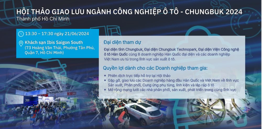 Sắp diễn ra Ngày hội Giao lưu ngành Công nghiệp ô tô Chungbuk 2024