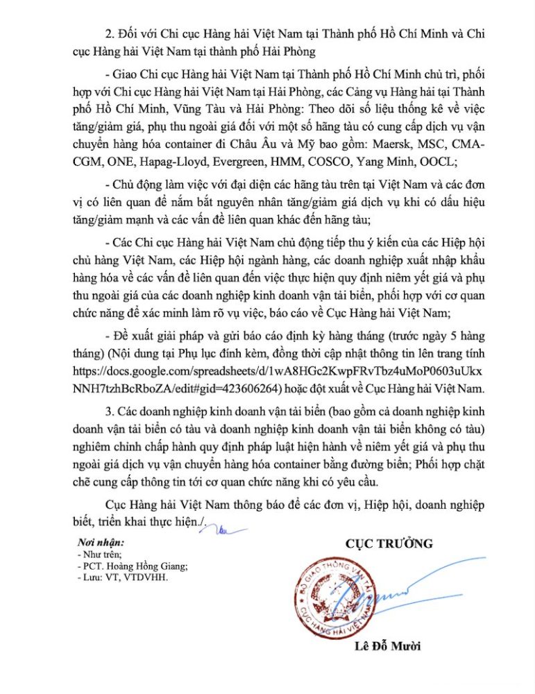 Giá cước tàu biển lại tăng vọt, Cục Hàng hải yêu cầu tăng cường giám sát Giá cước tàu biển lại tăng vọt, Cục Hàng hải yêu cầu tăng cường giám sát