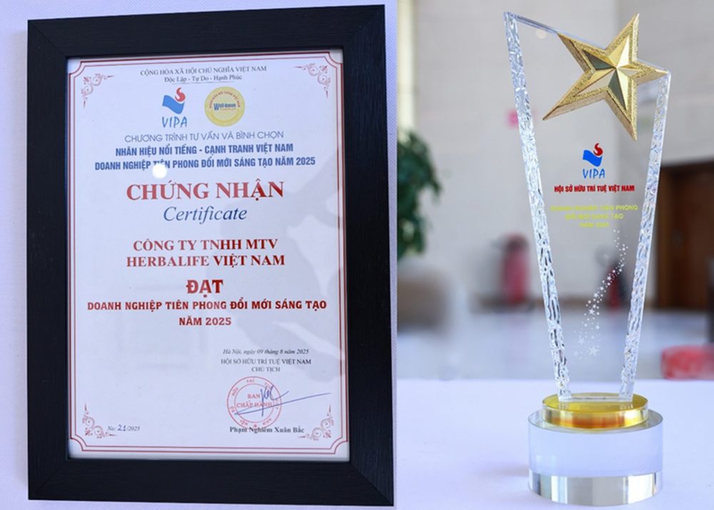 Herbalife Việt Nam đạt Chứng nhận Top 10 Nhãn hiệu nổi tiếng Việt Nam & Doanh Nghiệp tiên phong đổi mới sáng tạo năm 2025