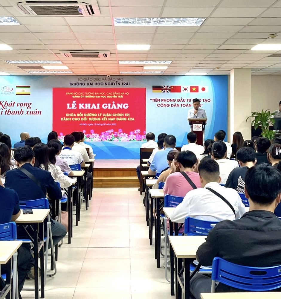 Trường Đại học Nguyễn Trãi tổ chức bồi dưỡng lý luận chính trị dành cho đối tượng kết nạp Đảng Trường Đại học Nguyễn Trãi tổ chức bồi dưỡng lý luận chính trị dành cho đối tượng kết nạp Đảng