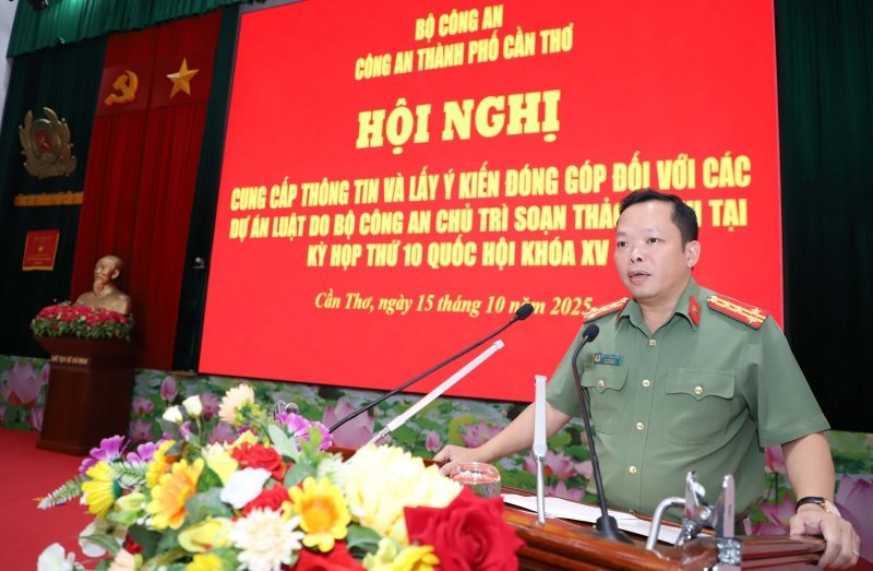 Cần Thơ: Lấy ý kiến đóng góp vào các dự án luật do Bộ Công an chủ trì soạn thảo Cần Thơ: Lấy ý kiến đóng góp vào các dự án luật do Bộ Công an chủ trì soạn thảo