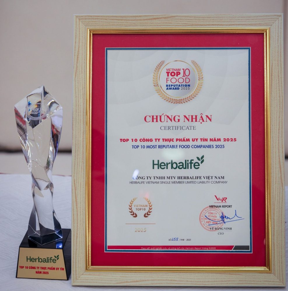 Herbalife Việt Nam được vinh danh Top 10 Công ty Thực phẩm Uy tín lần thứ năm liên tiếp Herbalife Việt Nam được vinh danh Top 10 Công ty Thực phẩm Uy tín lần thứ năm liên tiếp