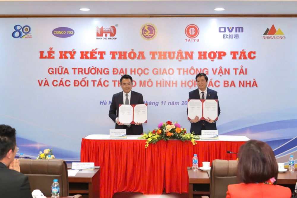 Trường Đại học Giao thông Vận tải ký kết hợp tác ba bên với Minh Đức Group và OVM Trường Đại học Giao thông Vận tải ký kết hợp tác ba bên với Minh Đức Group và OVM