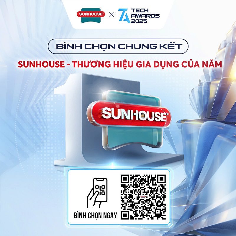 SUNHOUSE TIẾN VÀO CHUNG KẾT BÌNH CHỌN HẠNG MỤC “THƯƠNG HIỆU GIA DỤNG CỦA NĂM” TẠI TECH AWARDS 2025