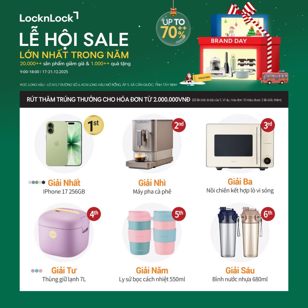 LocknLock hưởng ứng Chương trình Khuyến mại tập trung quốc gia 2025 với lễ hội “LocknLock Brand Day” LocknLock hưởng ứng Chương trình Khuyến mại tập trung quốc gia 2025 với lễ hội “LocknLock Brand Day”
