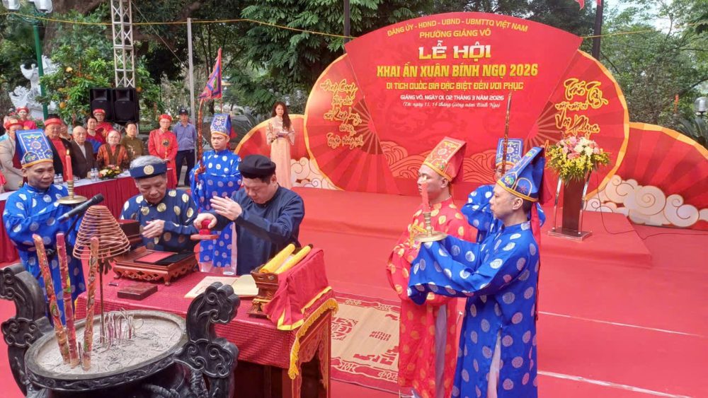 Khai ấn Xuân Bính Ngọ 2026 tại Đền Voi Phục: Lan tỏa hào khí Thăng Long, phát huy giá trị Di tích Quốc gia đặc biệt Khai ấn Xuân Bính Ngọ 2026 tại Đền Voi Phục: Lan tỏa hào khí Thăng Long, phát huy giá trị Di tích Quốc gia đặc biệt